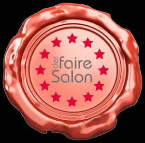 Rotes Gütesiegel der Wertegemeinschaft Der faire Salon