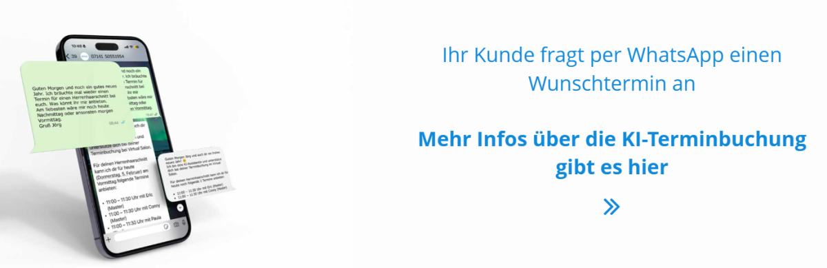 e-cut KI-Terminbuchung über WhatsApp