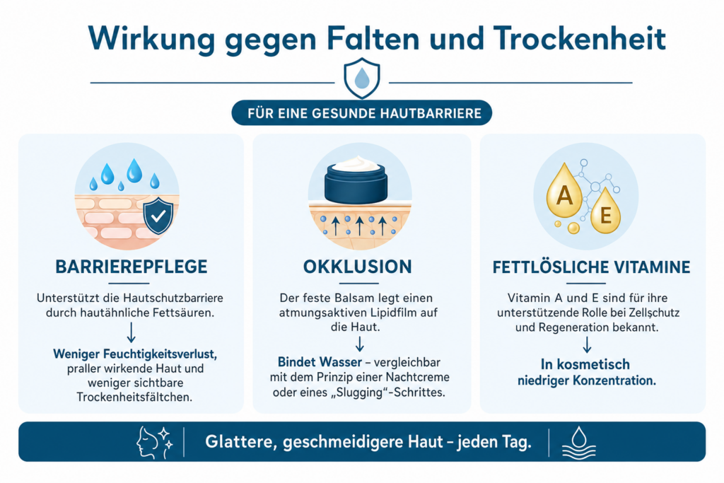 Infografik zu Barrierepflege, Okklusion und fettlöslichen Vitaminen