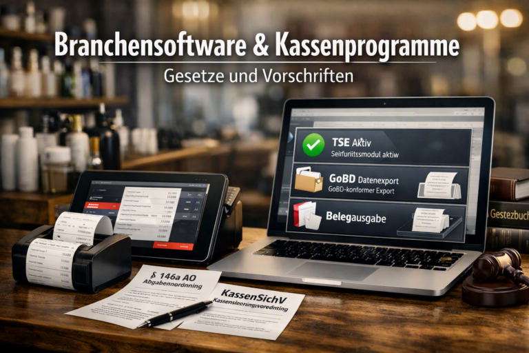 Kassensoftware im Friseursalon mit TSE, GoBD-Datenexport und Belegausgabe