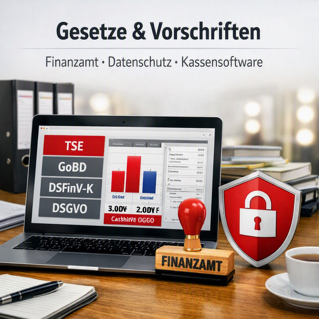 Gesetze und Vorschriften: Finanzamt, Datenschutz und Kassensoftware